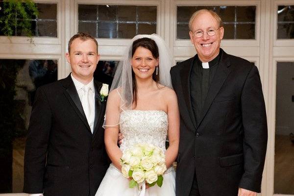 Couple and the officiant