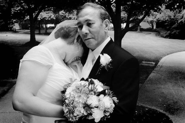 Marisa and Didier on their wedding day. Shot on location in Arlington, VA by Shannon Finney Photography