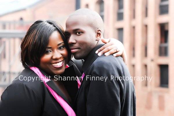 Marisa and Didier on their wedding day. Shot on location in Arlington, VA by Shannon Finney Photography