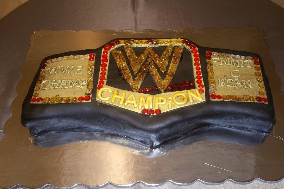 Wrestling belt cake