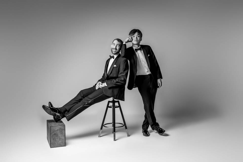 Grooms in studio