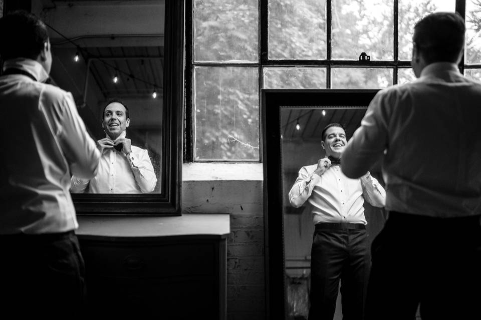 Grooms getting ready