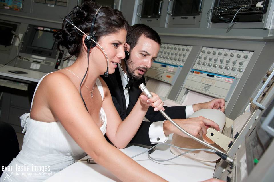 Wedding Couple at the controls
