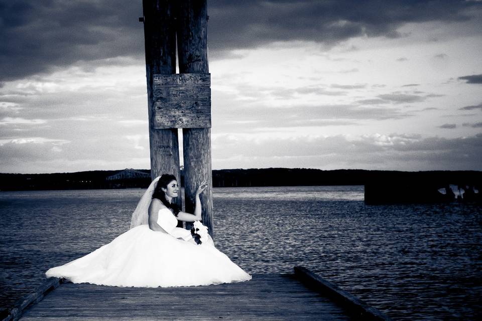Bride on the dock