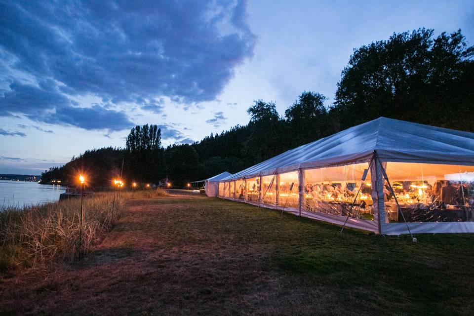 Tent by the lake