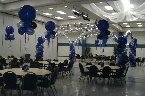 Dance Floor Canopy and Topiary Bouquets