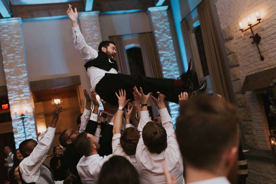 Groom having a blast!