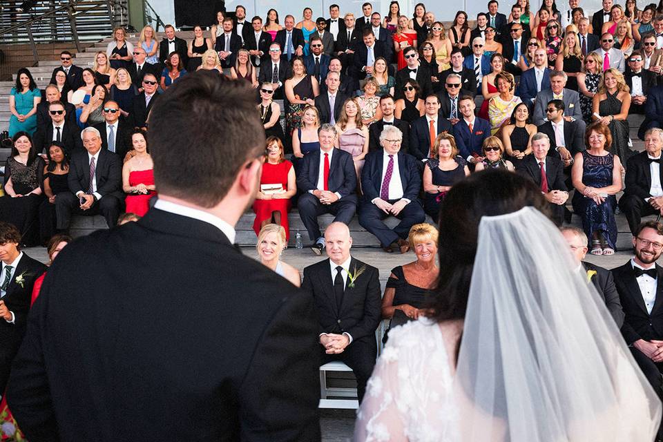 Ceremony guests at ICA wedding