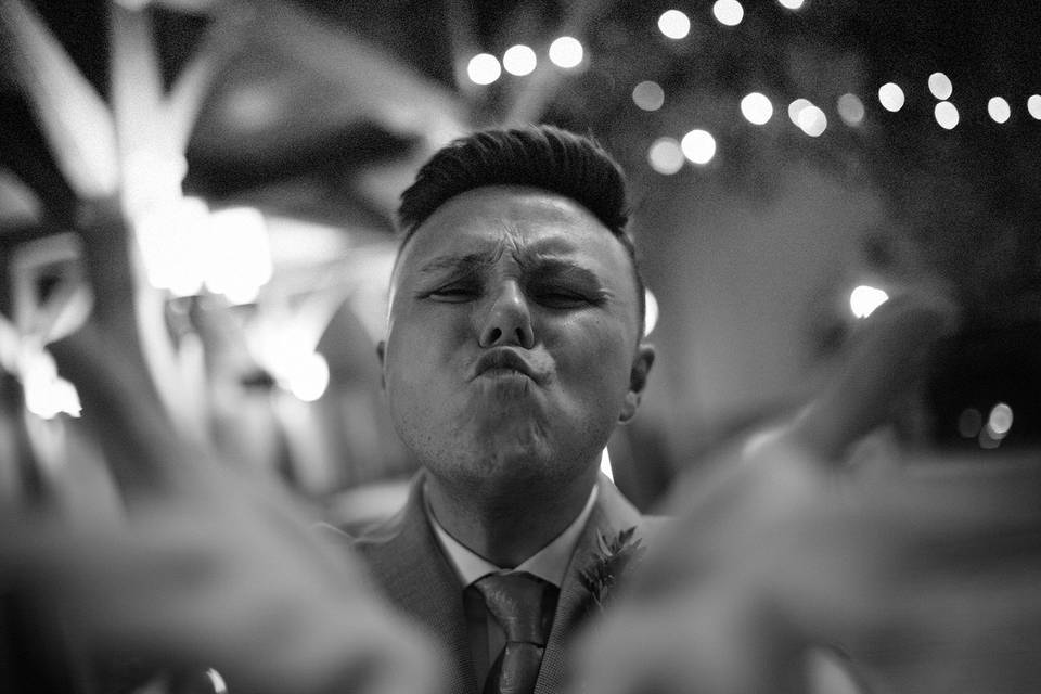 Groom interacting with camera