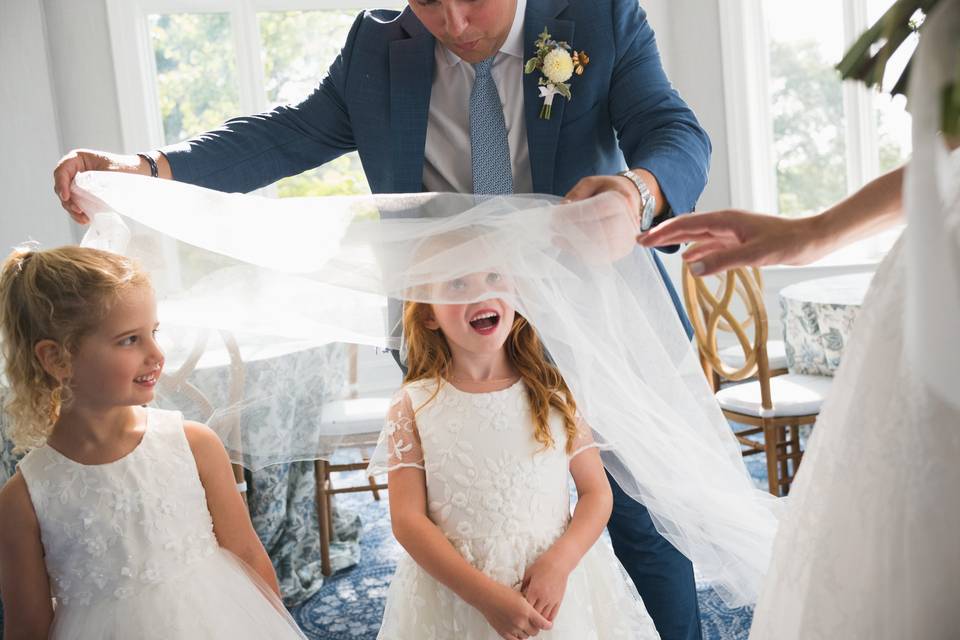 Kids playing at wedding