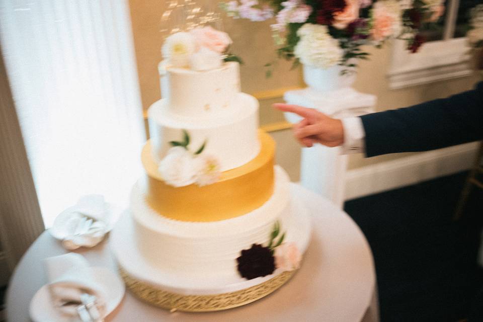 Groom and cake on film