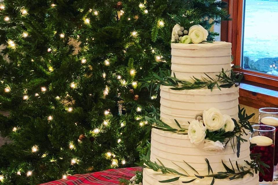 Winter wonderland brides cake