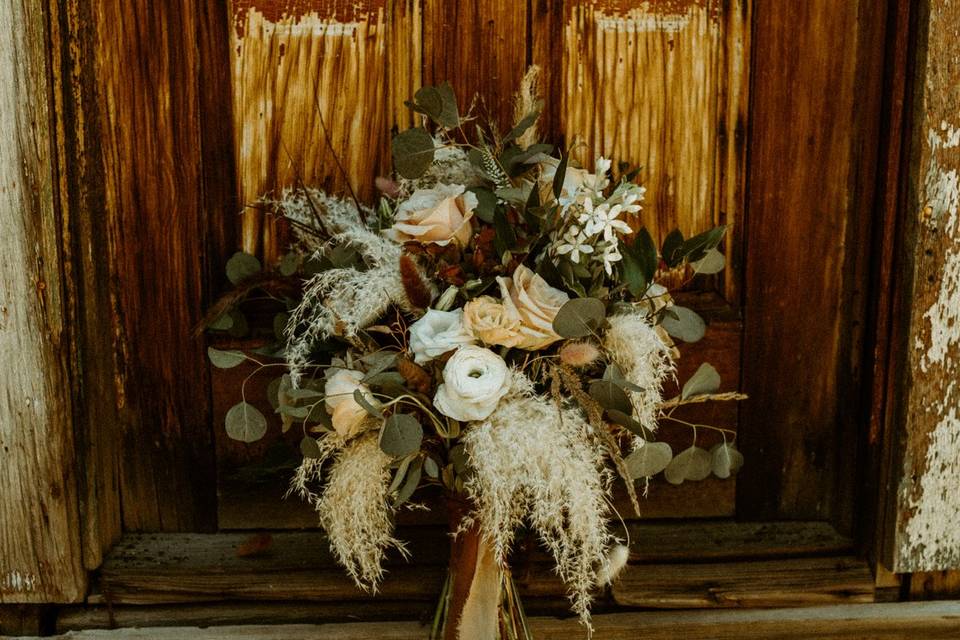 Bouquet With Antique Door