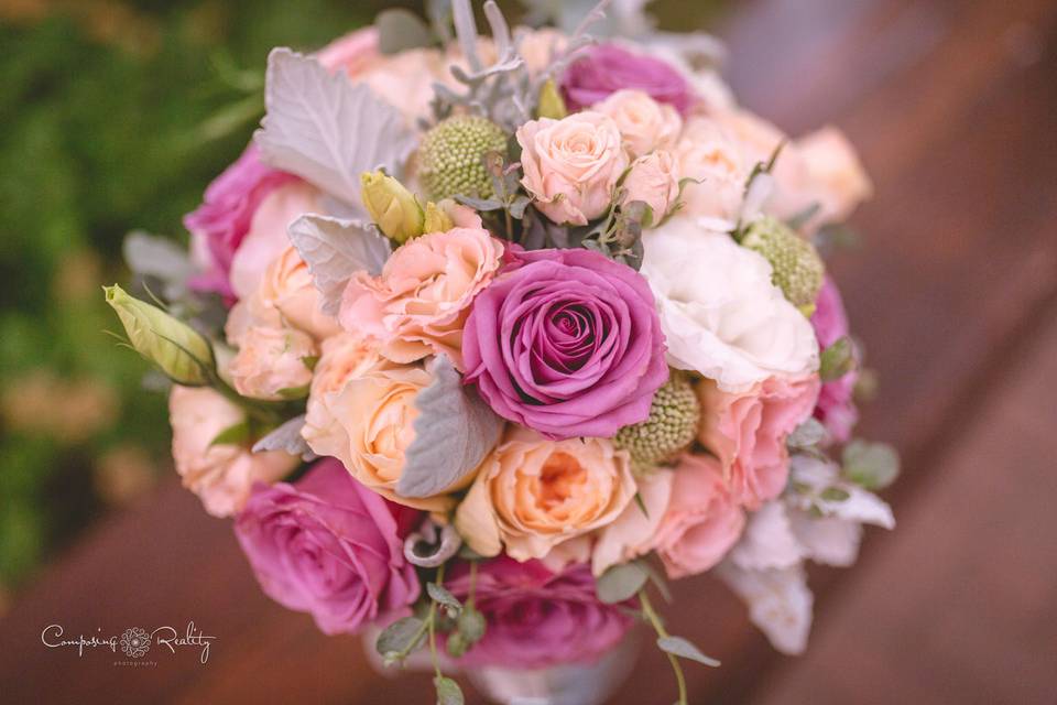 Spring colors flower bouquet twenty mile house wedding northern california