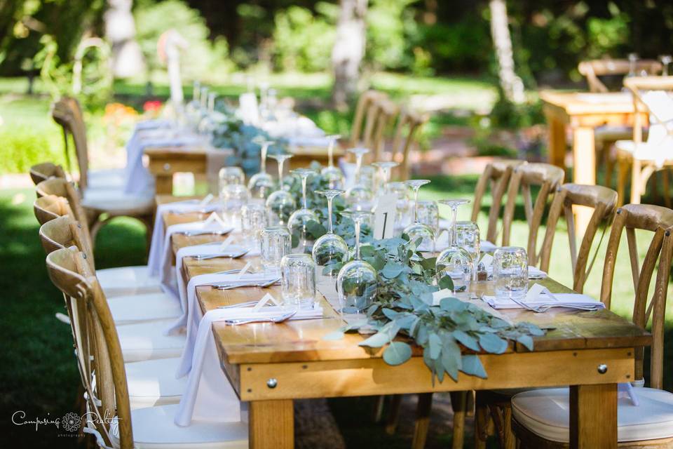 Outdoor reception lights twenty mile house wedding tahoe reno