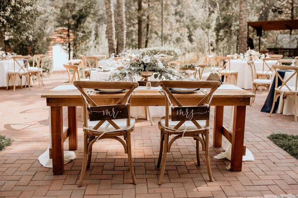 Wedding couple table