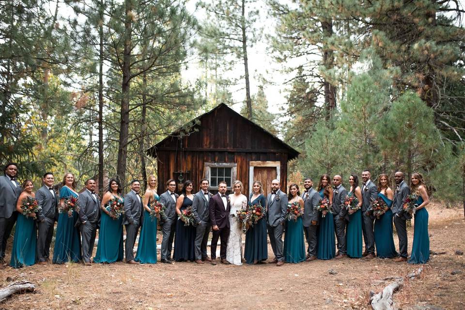 Wedding party miner's cabin