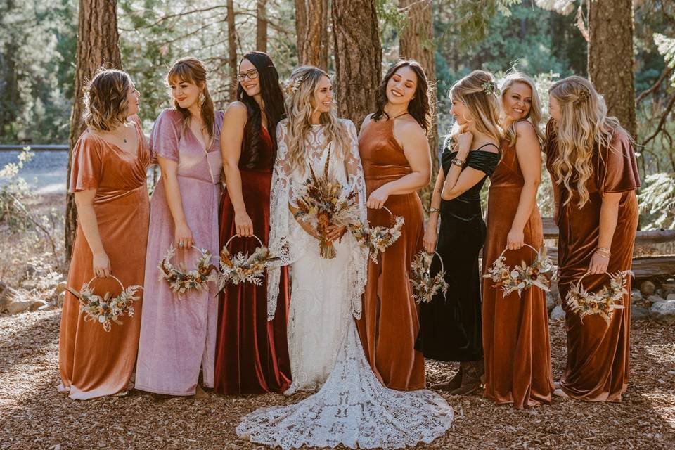 Wedding party on the tracks