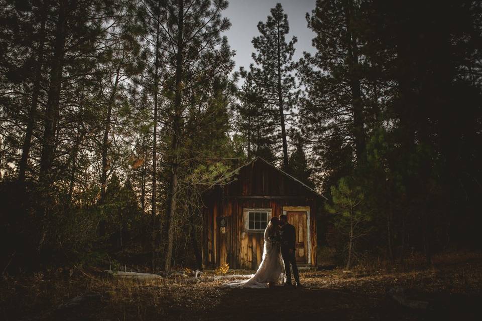 Evening miner's cabin