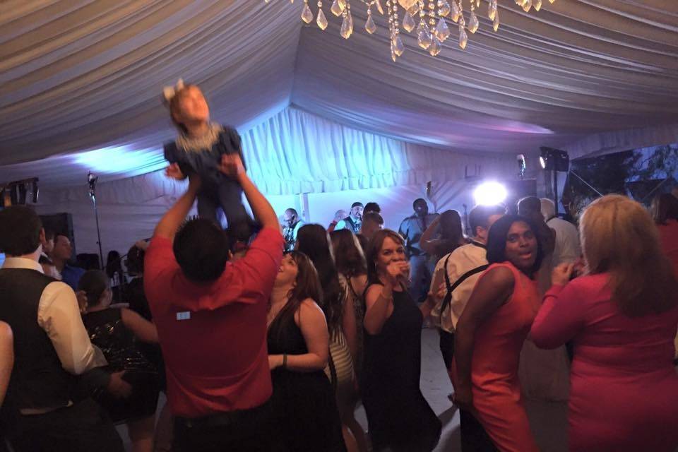 Newlyweds dancing