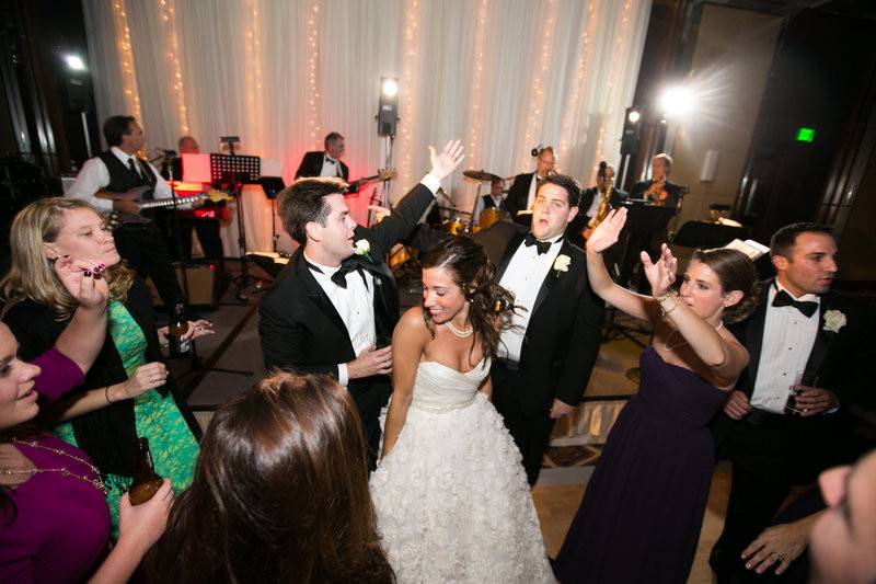 Band performing in a wedding reception