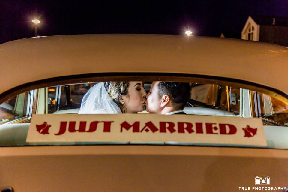 Just Married Sign on 1951