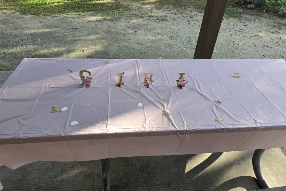 Baby shower tables