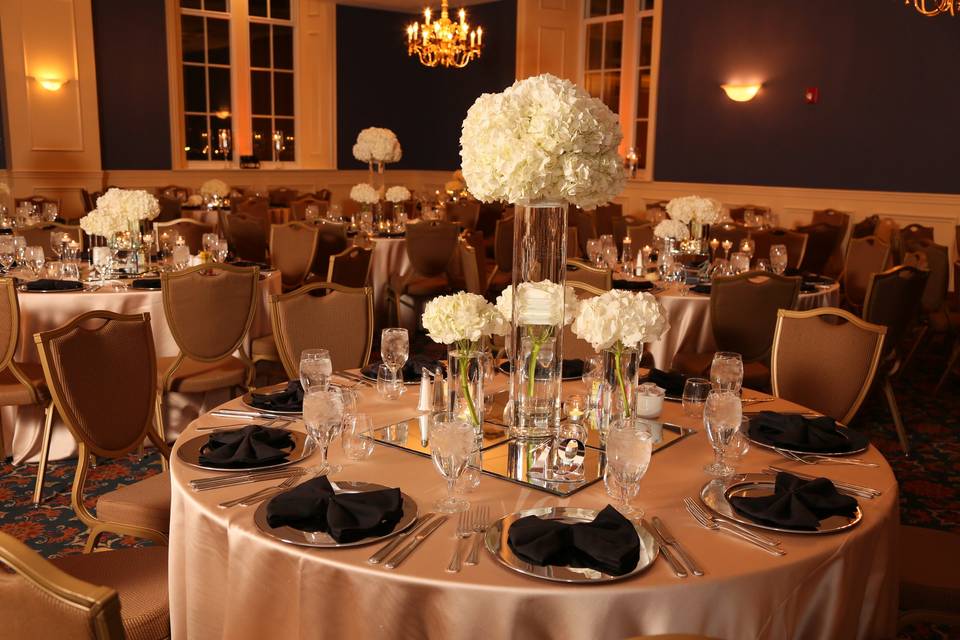 Reception hall dining tables