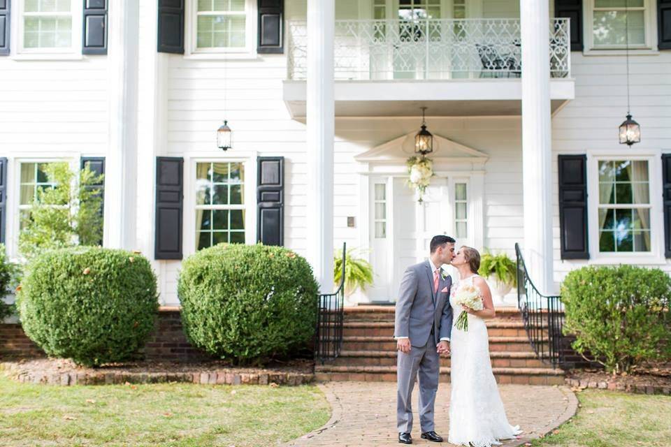 Couple in front of venue