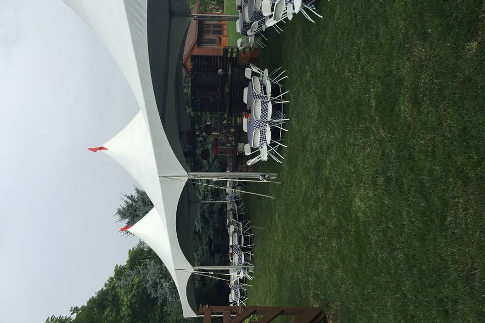 Backyard tent party
