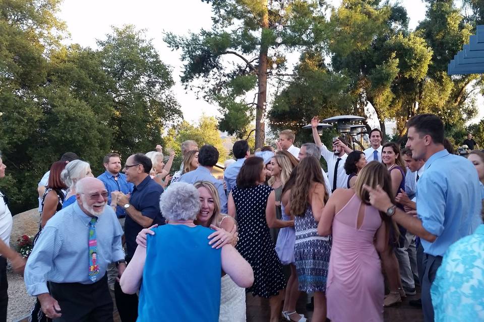 Dancing at Backyard wedding reception