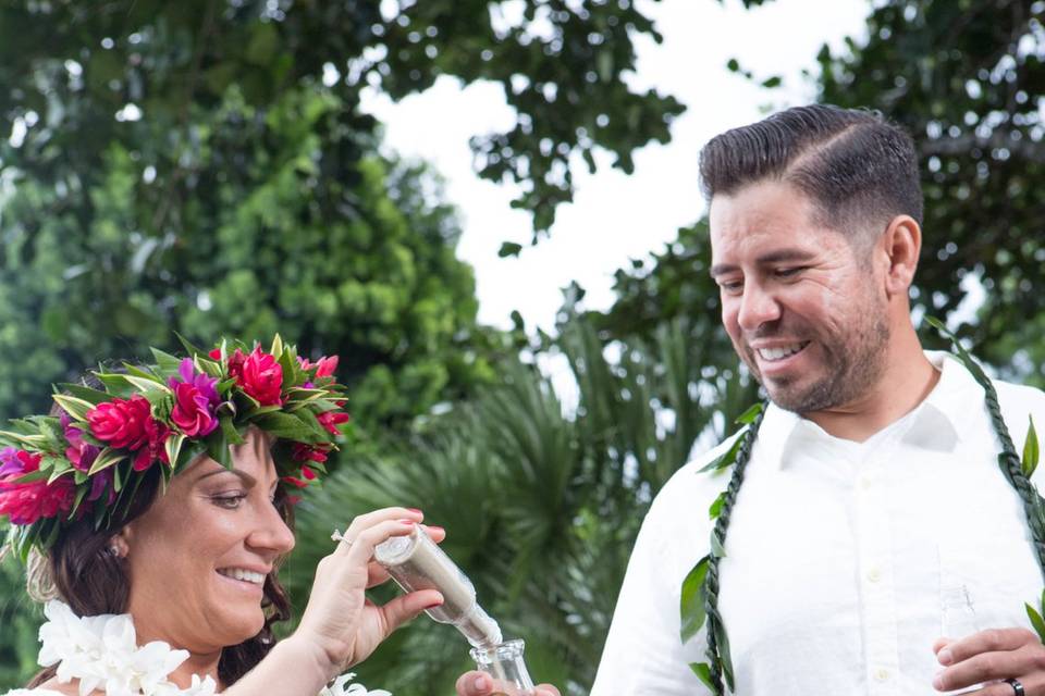 Hawaiian ceremonies are always fun.