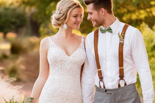 Boho lace wedding dress