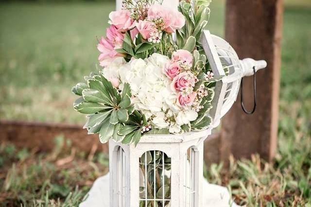 Floral lantern decor