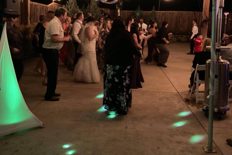 Night dancing under the lights