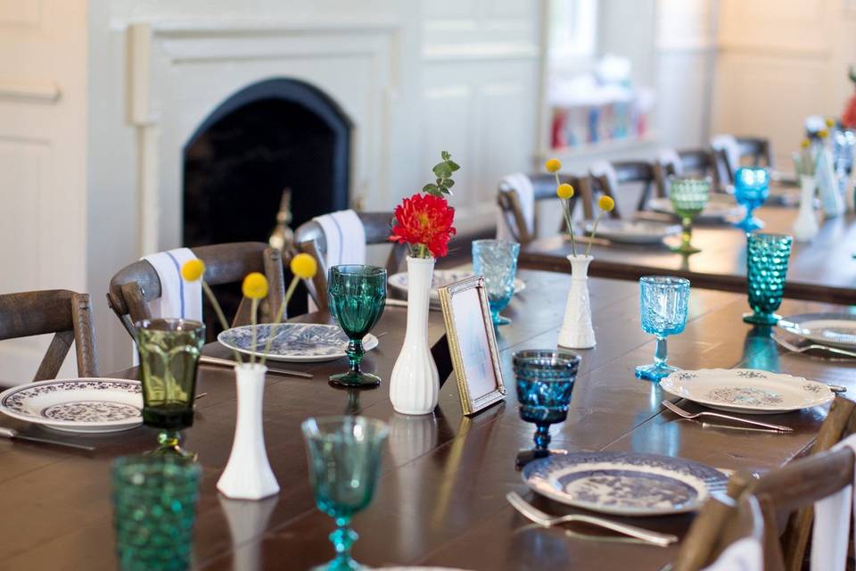 Long wooden table setup | Katherine Miles Photography