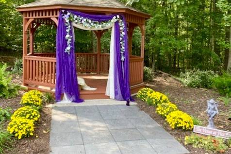 Gazebo, flowers