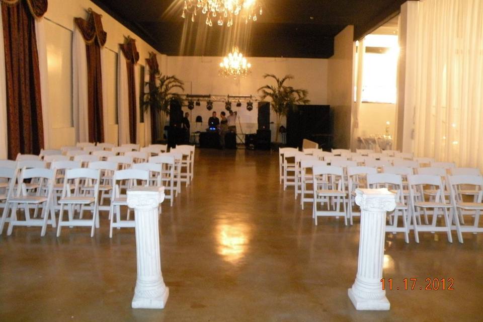 Indoor wedding ceremony venue