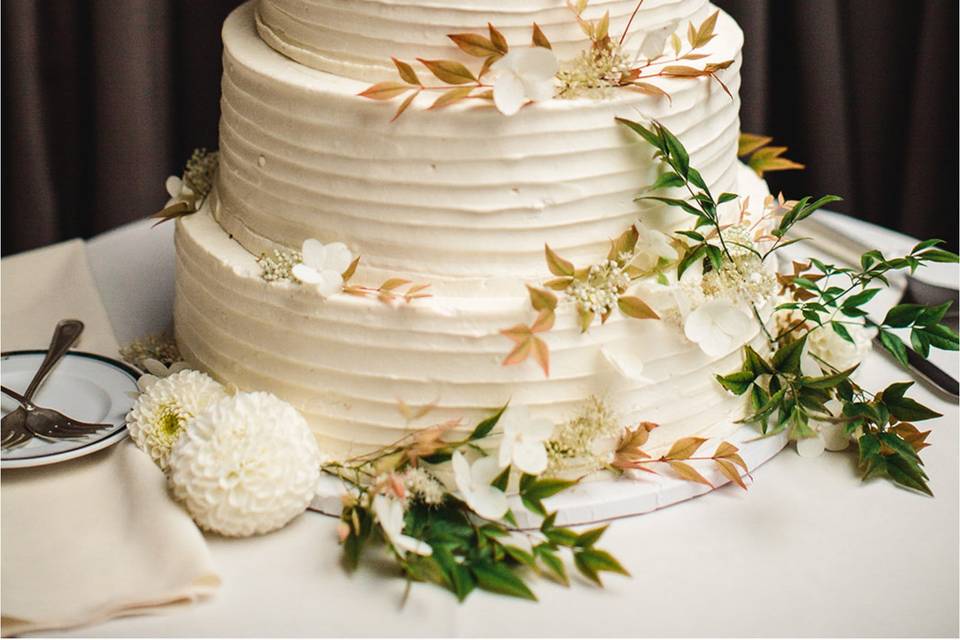 Tiered wedding cake