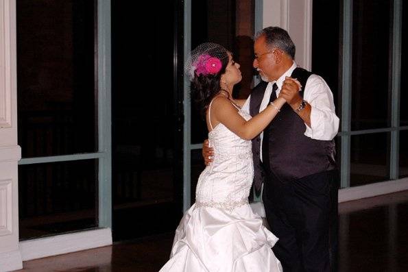 Father and bride dancing