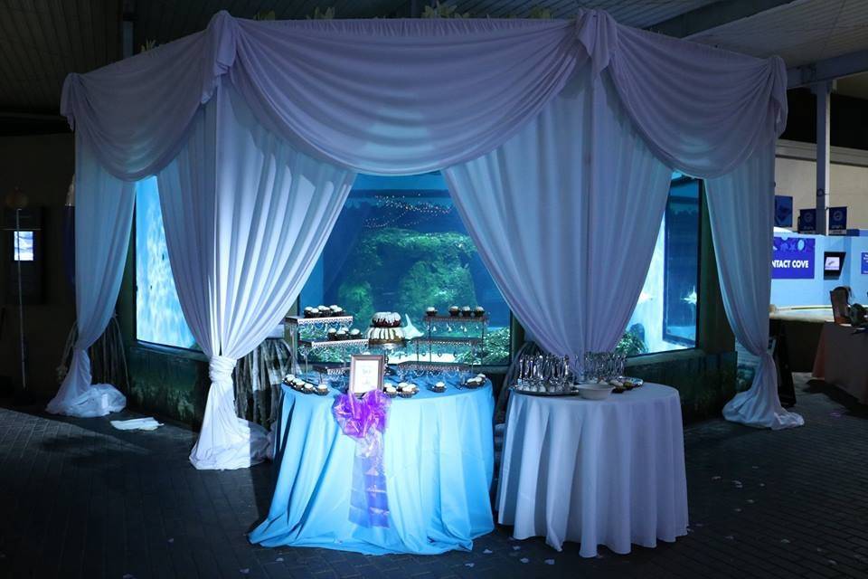 A cinematic banquet set-up