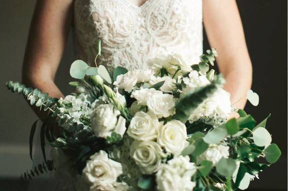 Bride and her bouquet