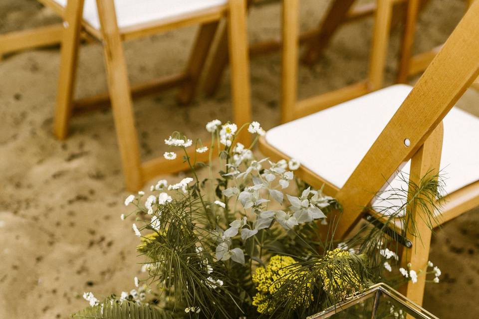 Beach ceremony flowers