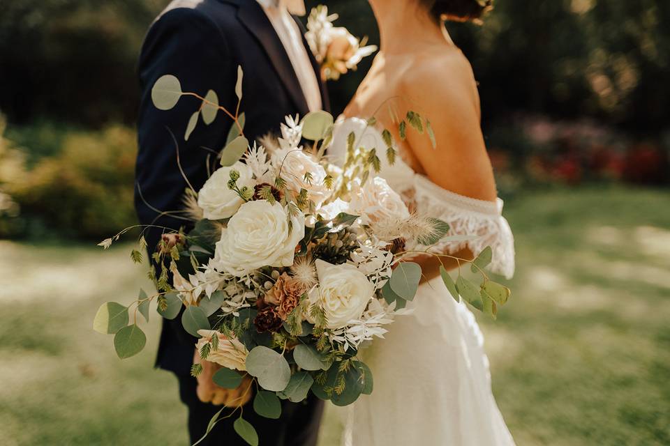 Bouquets of the bride and bridesmaids