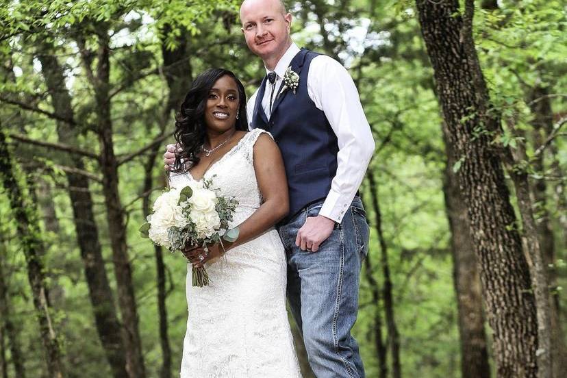 Husband and wife wedding photo