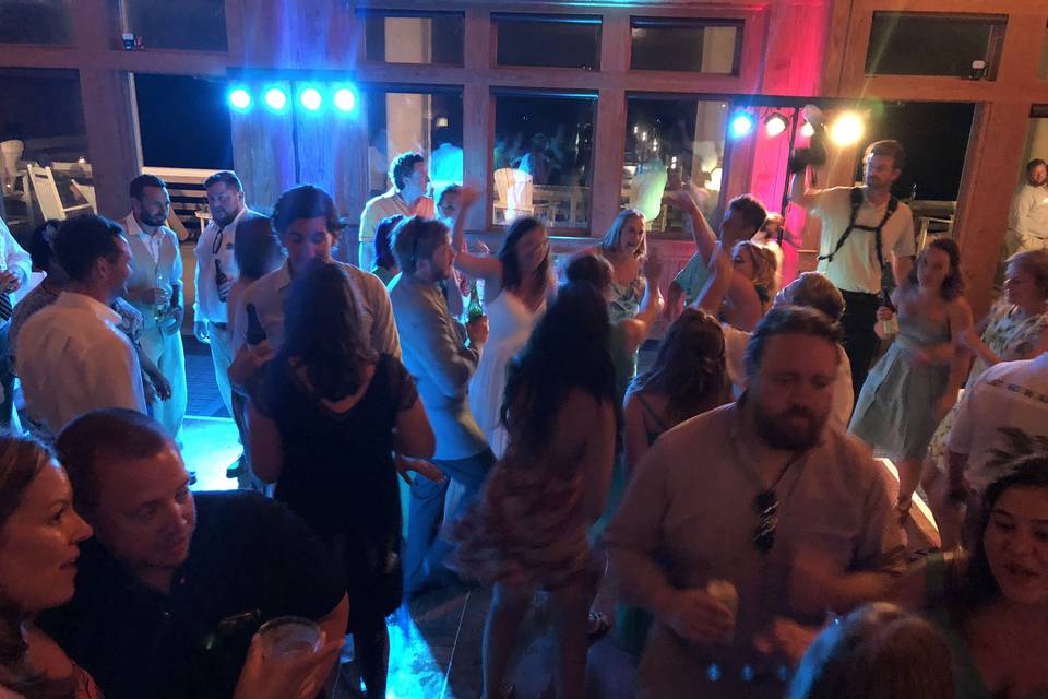 Wedding Reception DJ music for a couple at Jennette's Pier, Nags Head, NC. June 2, 2018