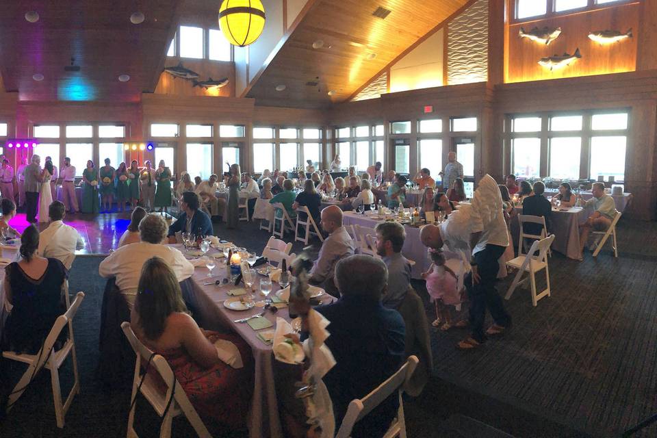 Wedding Reception DJ music for a couple at Jennette's Pier, Nags Head, NC. June 2, 2018