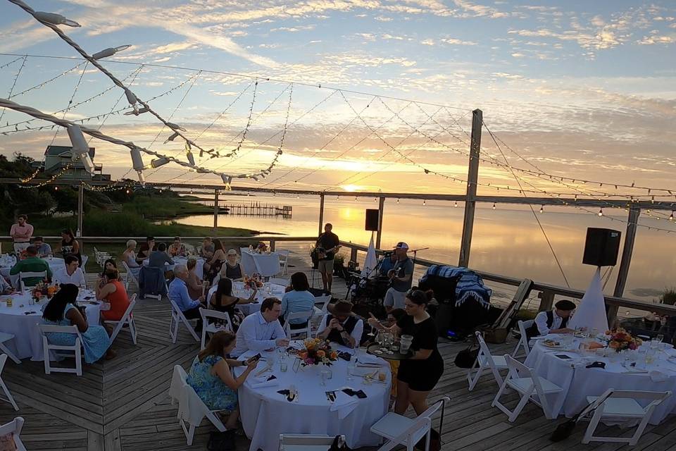 Beautiful sunset on the deck