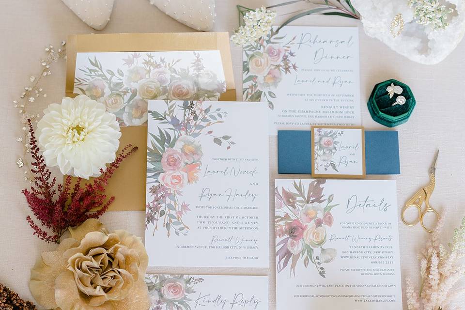 Romantic metallic gold paper