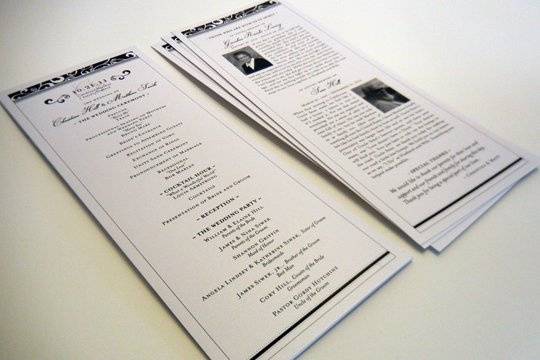Wedding Ceremony ProgramsFront & Back Print on Smooth Metallic Cardstock